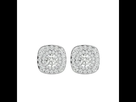 Cercei Aur Magnificent Halo Stud Aur 18k Genuine Diamonds - Georgette