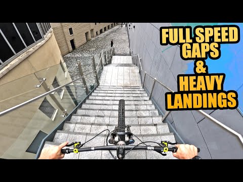 FULL SPEED STAIR GAPS AND HEAVY LANDINGS - URBAN MTB FREERIDE