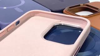 Кожаный чехол Bonbon Leather Metal Style with MagSafe для Apple iPhone 13 Pro (6.1) Синий / Indigo