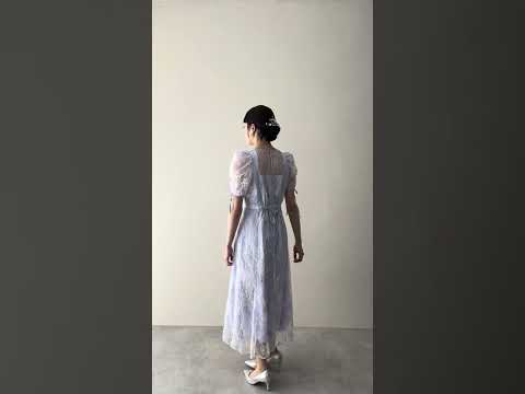 ラベンダーのラインフラワーエンブロイダリードレス 動画
