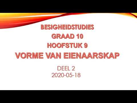 BESIGHEIDSTUDIES GRAAD 10: 18 Mei 2020 - periode 6 (18106)