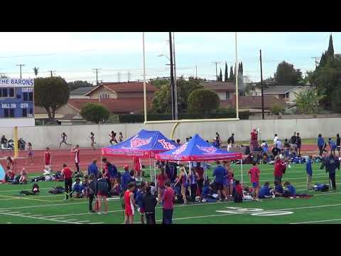 JVG 200m Heat 1 vs Fountain Valley 3-21-18 - Los Alamitos Girls