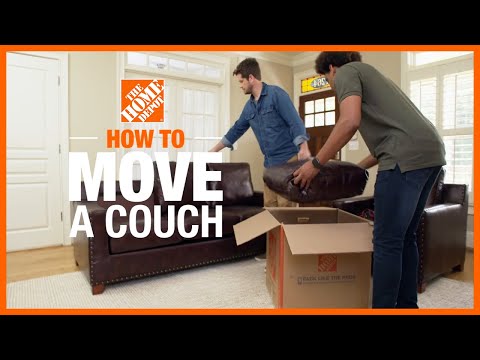 Part of a video titled How to Move a Couch | The Home Depot - YouTube