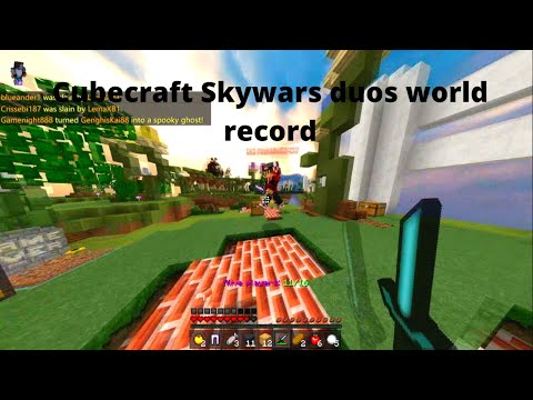 (Former World record) 57 second Cubecraft Skywars duos game (Bedrock)