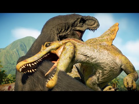 T-REX vs ALL LARGE AND MEDIUM CARNIVORE DINOSAURS  - Jurassic World Evolution 2