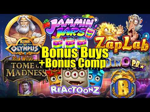 Thumbnail for video: Bonus Buys + Bonus Compilation, Reactoonz, Tome Of Madness, Dino PD, Avalon Gold & So Much More