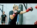 PAIGE VANZANT LETTING HANDS GO TRAINING FOR BARE KNUCKLE BOXING FIGHT ON MITTS