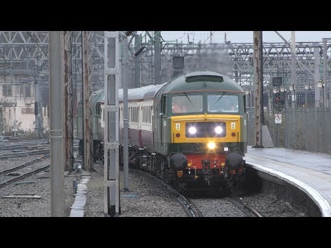 Locomotive Services test run with D1944 'Craftsman' and D1935 at Crewe 16/12/17