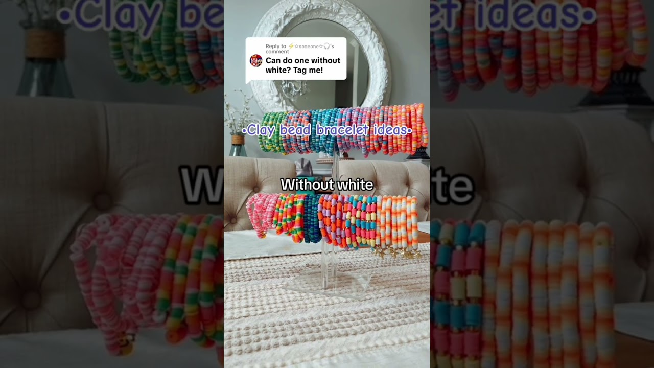 Clay bead bracelet ideas without white color🤍