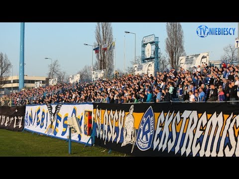 Protest oraz doping kibiców na meczu Ruch 0-0 Olimpia Grudziądz (07.04.2018 r.)