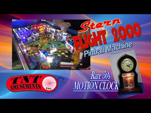 #62 Stern FLIGHT 2000 Pinball Machine & rare MOTION CLOCKS- TNT Amusements