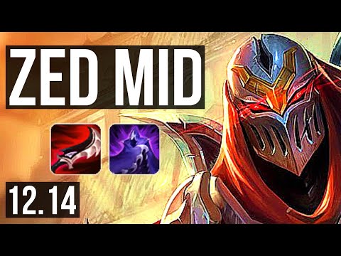 ZED vs FIZZ (MID) | 7/0/3, 1800+ games, 1.0M mastery, Godlike | KR Grandmaster | 12.14
