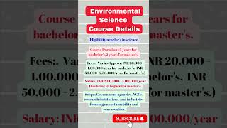 Environmental Science Course Details Eligibility,Fees,Salary #youtubeshorts #shorts #mumbaiwalesir