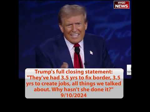 Trump full debate closing statement; RFK: moderators bias they didn't fact-check Kamala single time