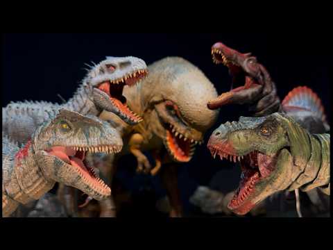 Jurassic World Rebirth D-Rex vs T-Rex vs Spino vs Indo vs Giga Stop motion battle