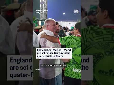 England and Mexico fans celebrate thrilling World Cup match