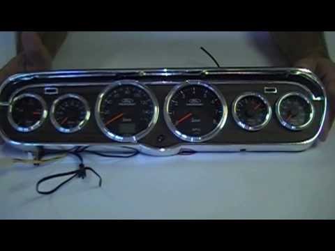 1965 1966 Mustang 6 Gauge Instrument Cluster - Hye-Po Deluxe Bezel Legacy Gauge Kit