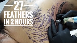 Wings on Back tattoo | Time lapse