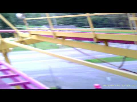 On-ride point of view of Crazy Mouse