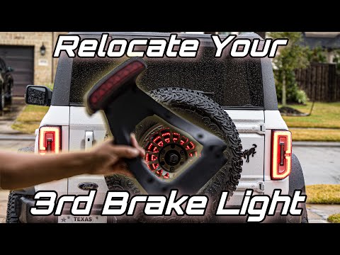 2021/2022 Ford Bronco Third Brake Light Relocated Behind The Spare Wheel.