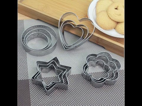 12 Pieces Cookie Cutter Set / 4 Different Shapes, 3 Sizes, Stainless Steel