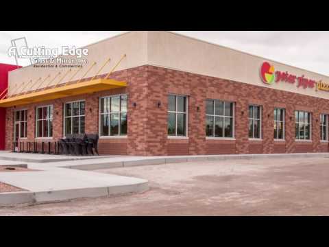 Peter Piper Pizza Work Portfolio - Before & After Project - A Cutting Edge Glass & Mirror