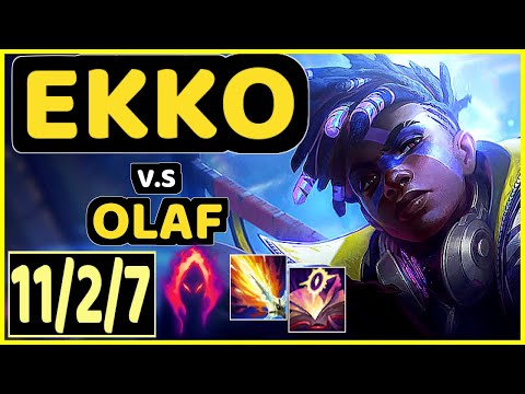 EKKO vs OLAF - 11/2/7 KDA JUNGLE GAMEPLAY - EUW Ranked MASTER