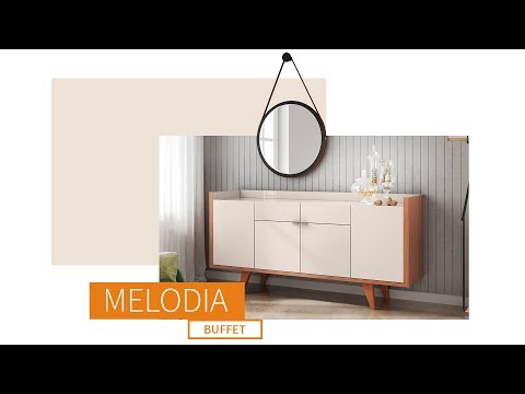 Video thumbnail of Buffet HB Móveis Melodia 4 Portas 2 Gavetas