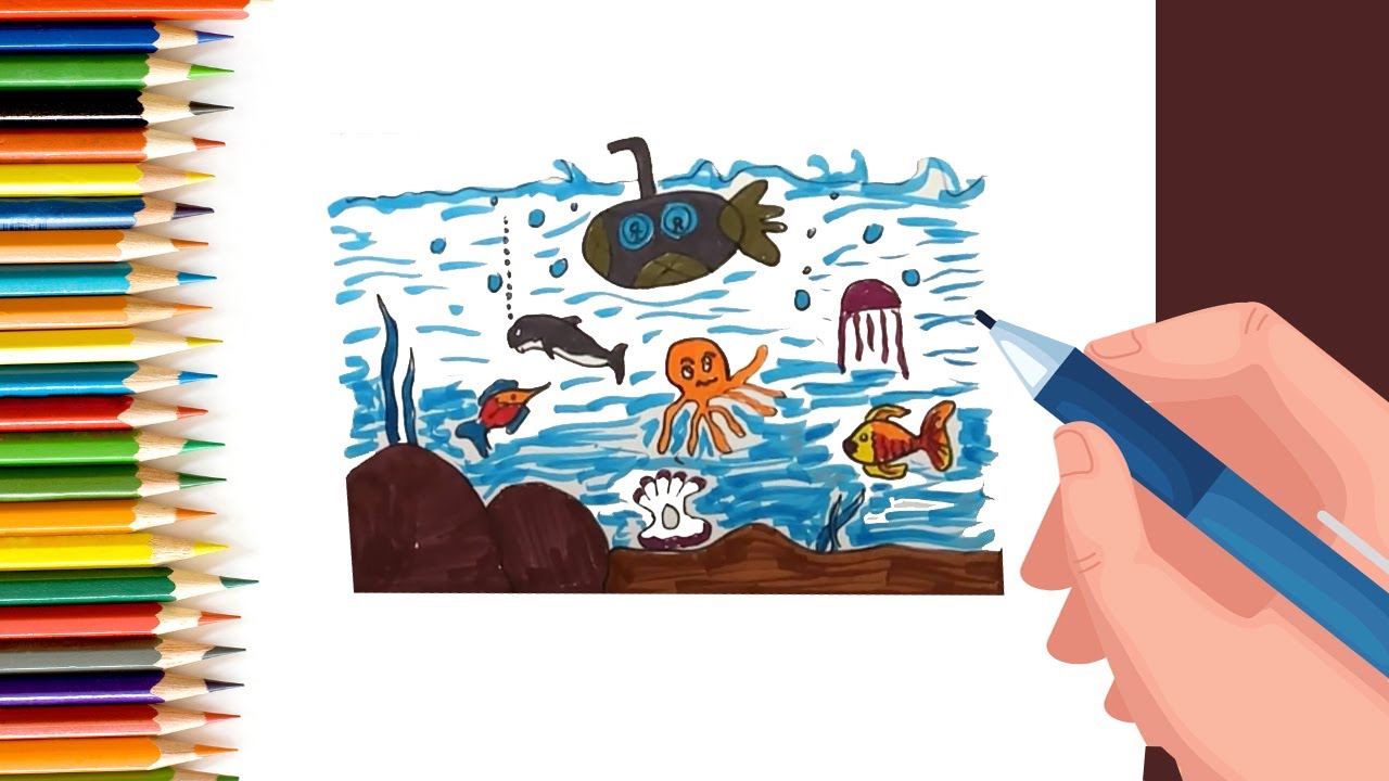 How To Draw Underwater Scenery