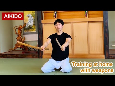 Aikido - Training at home with weapons(Ken＆Jo) Shirakawa Ryuji shihan