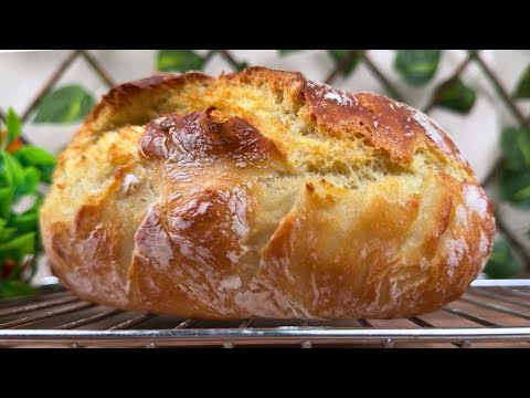 Es izcepu maizi, tai nepieskaroties ✨ Tikai 4 sastāvdaļas 🍞 Maiznīcas stila kraukšķīga garoza