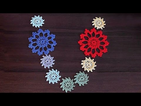 Crochet motif. Tutorial. Small necklace motif. Part 1.