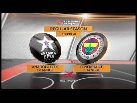 EuroLeague Highlights RS Round 28: Anadolu Efes Istanbul 80-77 Fenerbahce Istanbul