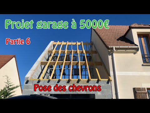 Garage project at 5000 Euros, part 6: INSTALLING THE RAFTERS