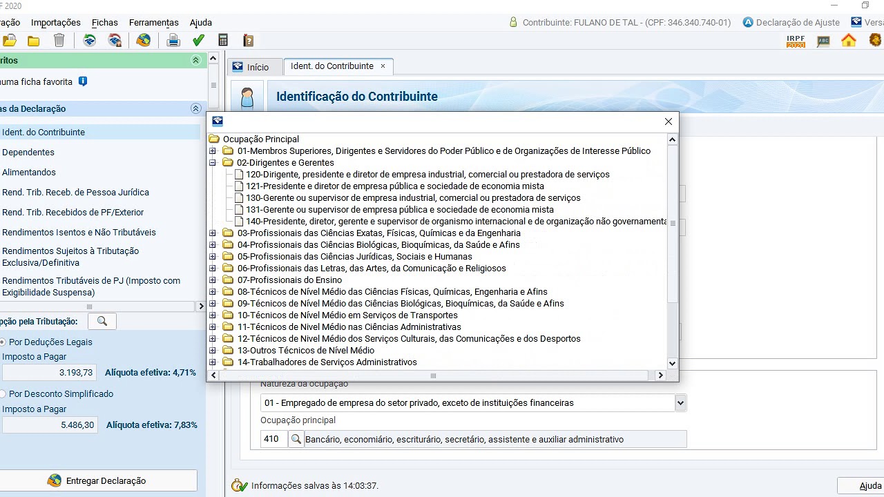 DECLARAÇÃO IMPOSTO RENDA 2020 (DIRPF) - PASSO A PASSO