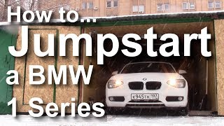 HOW TO JUMPSTART A BMW 1 SERIES F20 F21 where is the battery. battery in boot