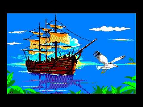 Pirate Ship Amstrad Pixel Drawing.