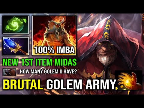 NEW OP OFFLANE HERO 1st Item Midas Warlock Brutal Chaotic Offering DPS Golem Army Dota 2
