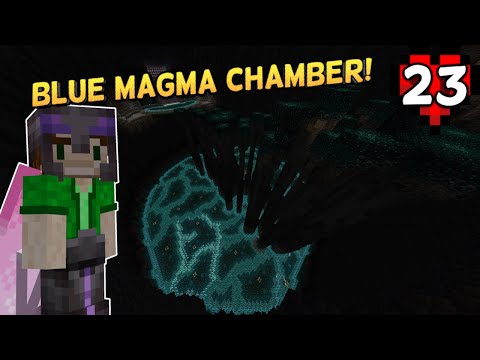 Exploring the Blue Magma Chamber - Minecraft Ep 23