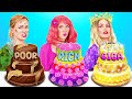 POOR VS RICH VS GIGA RICH COOKING CHALLENGE Fantastic Cake Decoration Ideas By 123 GO FOOD