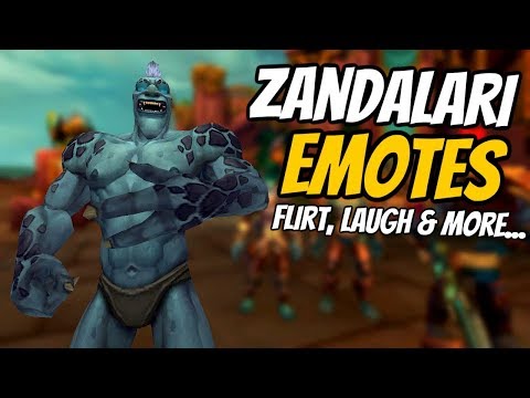 Zandalari Troll Male Emotes Flirt, Cry, Roar, Charge & Laugh | World of Warcraft Battle for Azeroth