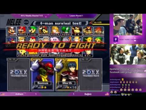 NYU Melee Weekly 11/4 - Anthem (Samus, Marth) vs Bagelz (Red Marth) - SSBM Losers Round 2