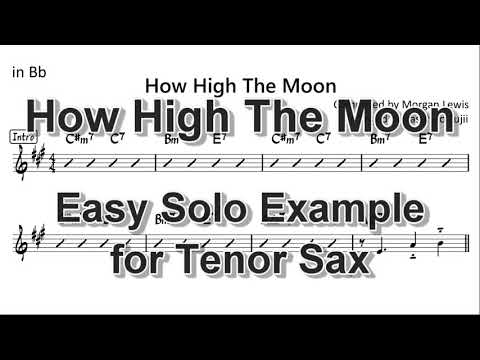 How High the Moon - Easy Solo Example for Tenor Sax