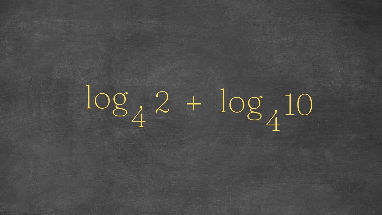 Algebra 2 Basics - Adding Logarithms