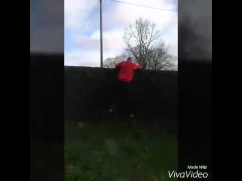 Guy fails jumping fence in Obstacle Run in Cashel Co.Tipperary Ireland
