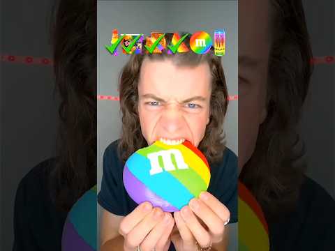 Rainbow M&M Challenge#RainbowMM #MMReaction #CandyLover  #ColorfulCandy #reactionvideo #Shorts
