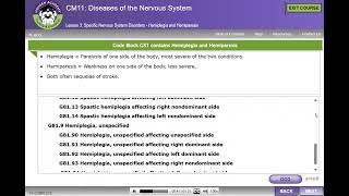 HCGTV: Course Snippet - ICD-10 -CM Coding Diseases of the Nervous System: Hemiplegia and Hemiparesis