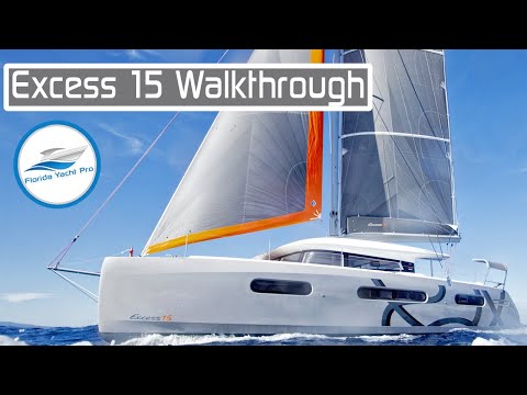 48' NEW Electric Sail Catamaran 2022 Excess 15 by Group Beneteau Walkthrough @ Cannes Yacht Festival
