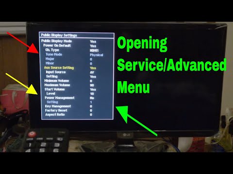 LG TV Opening Service menu. Advanced menu. 24LF452B-PU