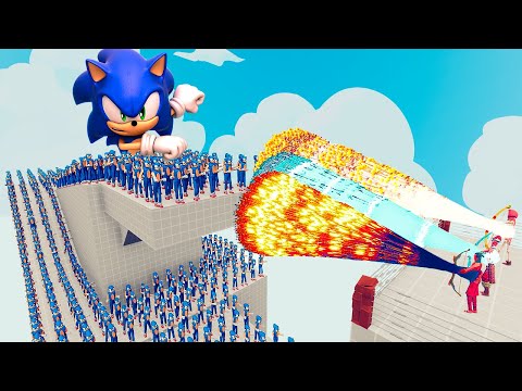 100x SONIC + 2x GIANT vs 3x EVERY GOD - Totally Accurate Battle Simulator TABS